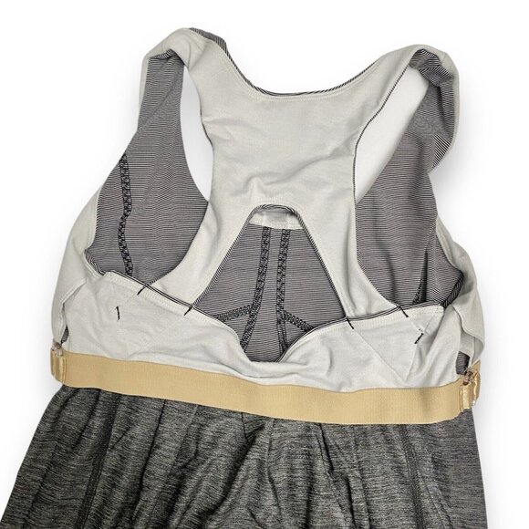 Lululemon Run Your Heart Out Tank Racerback Heathered Black White Microstripe 8 - Picture 12 of 14